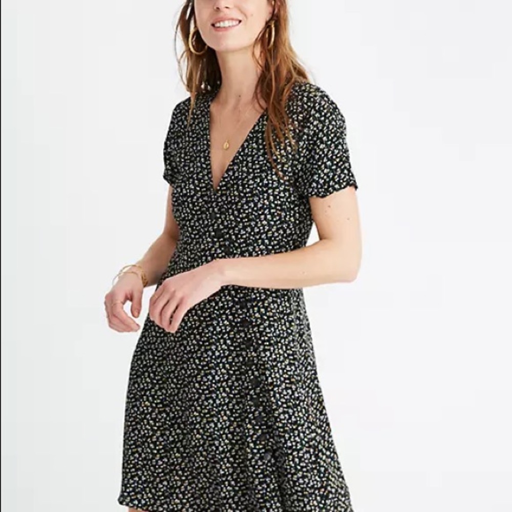 Button-Wrap Dress in Playground Posies